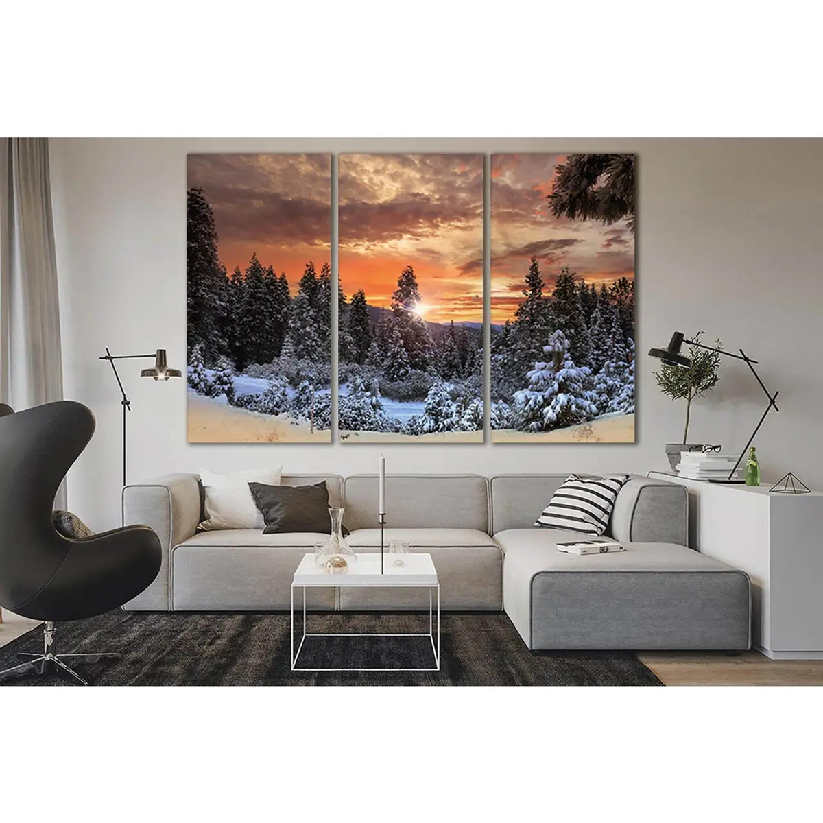 Beautiful Sunset Winter Forest №Sl276 Ready To Hang Canvas Print 5