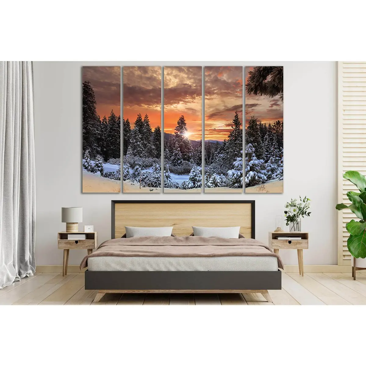 Stunning Winter Forest Sunset Canvas Art №SL276 – Premium Ready-to-Hang Wall Decor - Image 3