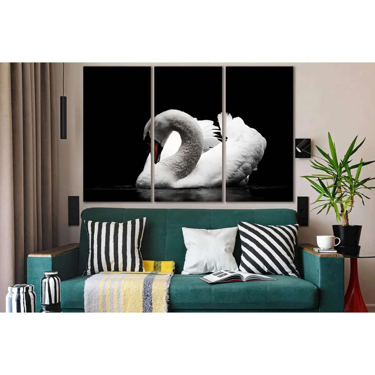 Beautiful Swan Black And White №Sl844 Ready To Hang Canvas Print 5
