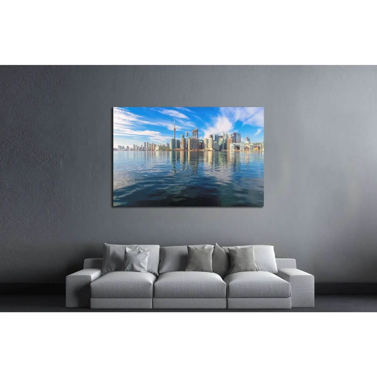 Beautiful Toronto Skyline With Cn Tower Over Lake. Canada №2086 Ready To Hang Canvas Print 3