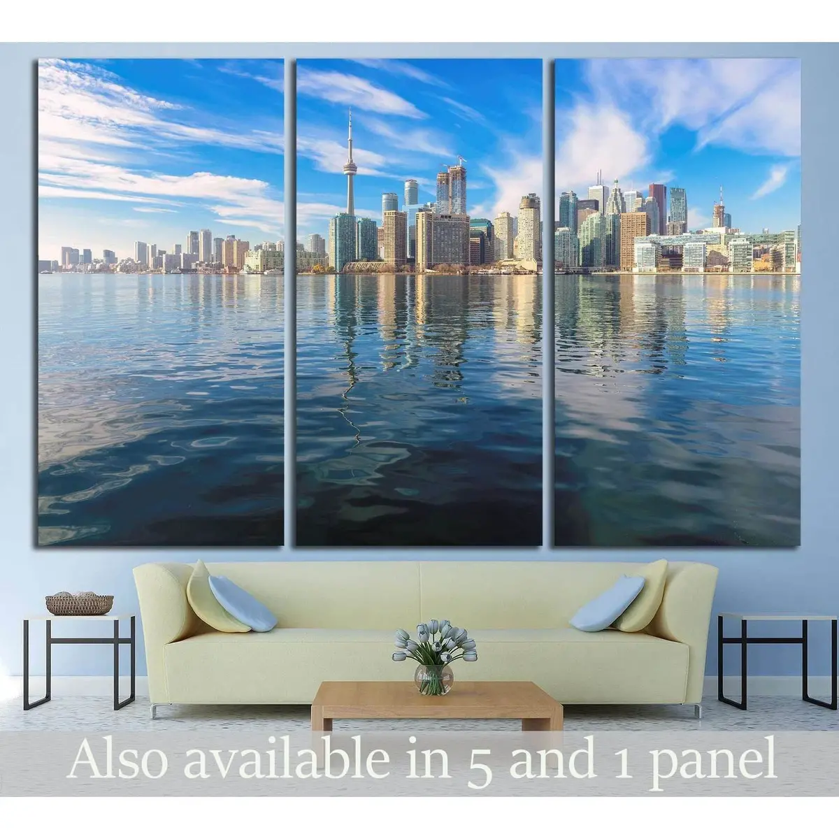 Beautiful Toronto Skyline With Cn Tower Over Lake. Canada №2086 Ready To Hang Canvas Print 5