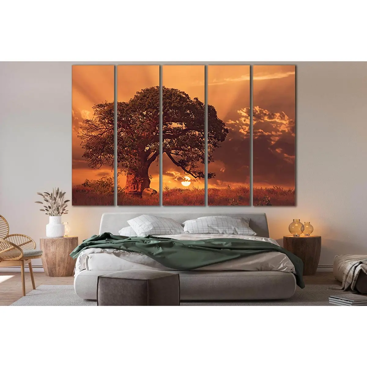 Sunset Tree Canvas Art Print №SL824 – Premium Ready-to-Hang Wall Decor