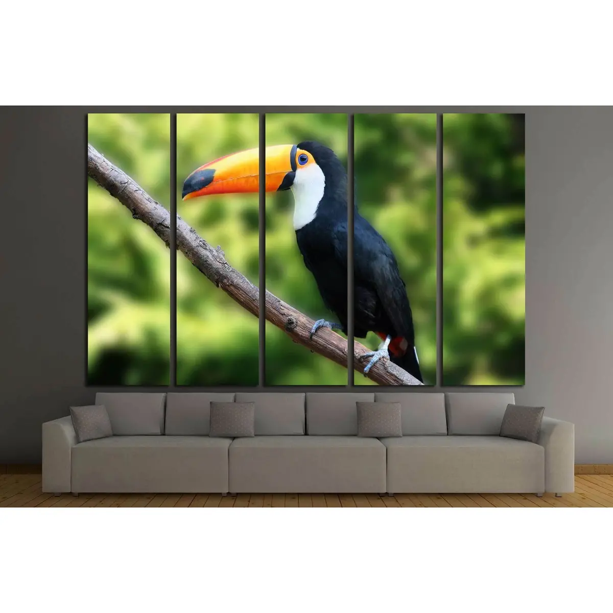Vibrant Tucan Perched on a Branch – Ready-to-Hang Canvas Wall Art (No. 2788) - Image 3