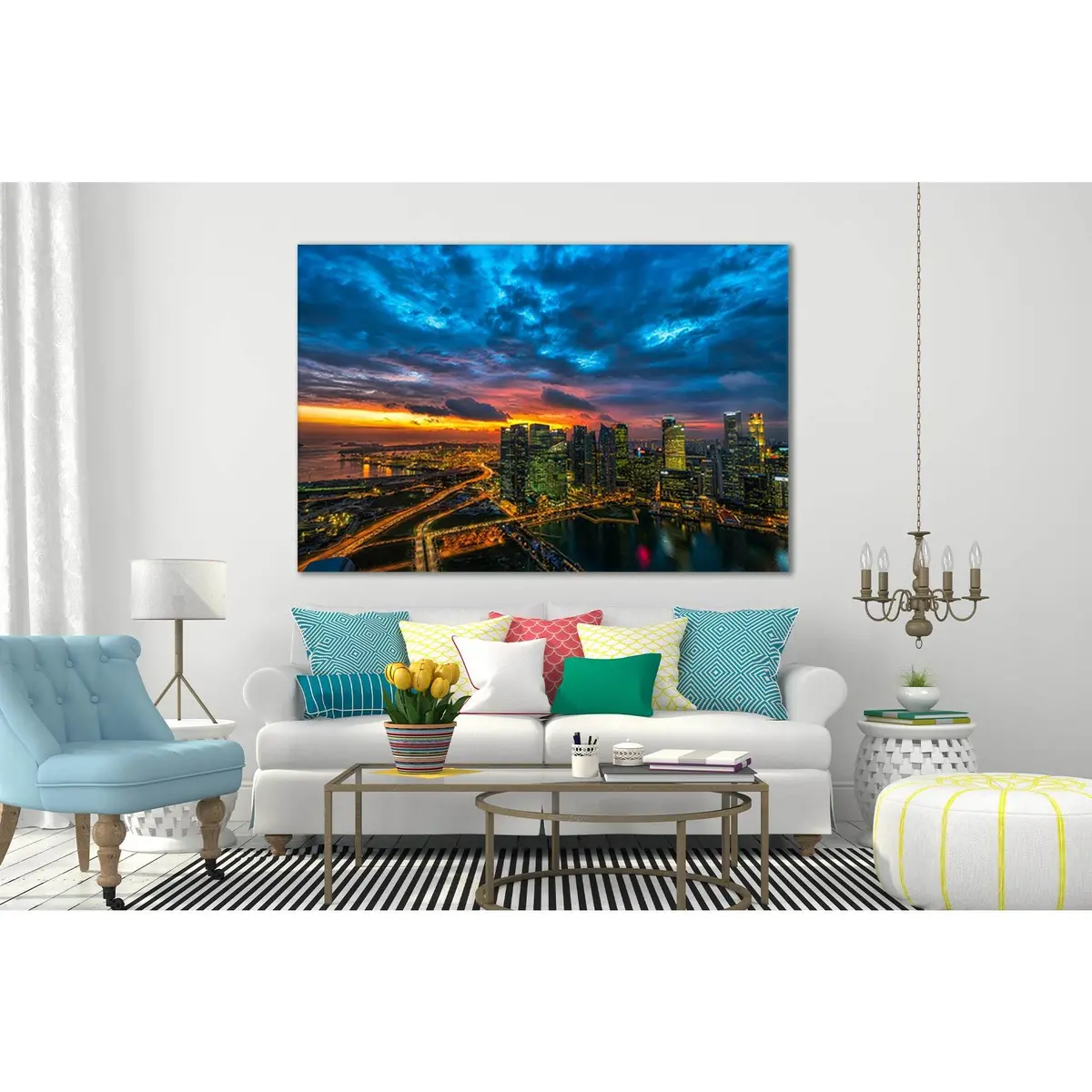 Beautiful Urban Sunset №Sl335 Ready To Hang Canvas Print 2