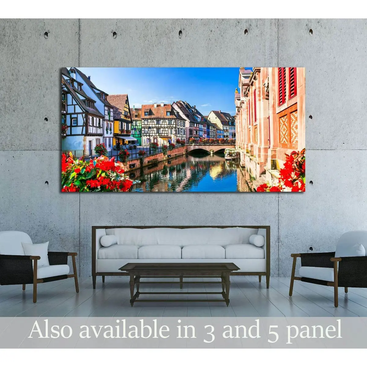 Beautiful View Of Colorful Romantic City Colmar, France, Alsace №3052 Ready To Hang Canvas Print 1