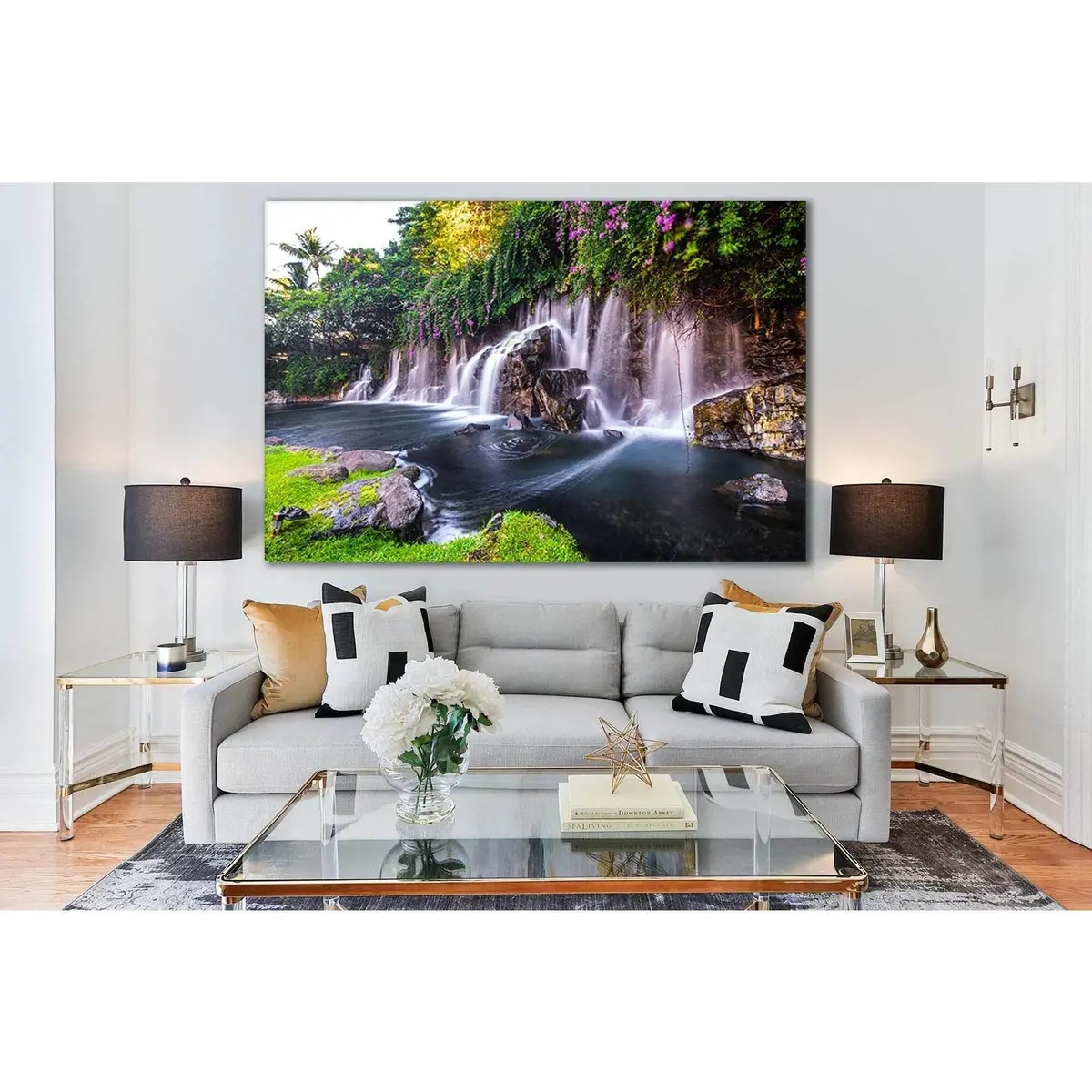 Beautiful Waterfall In Hawaii №Sl493 Ready To Hang Canvas Print 1