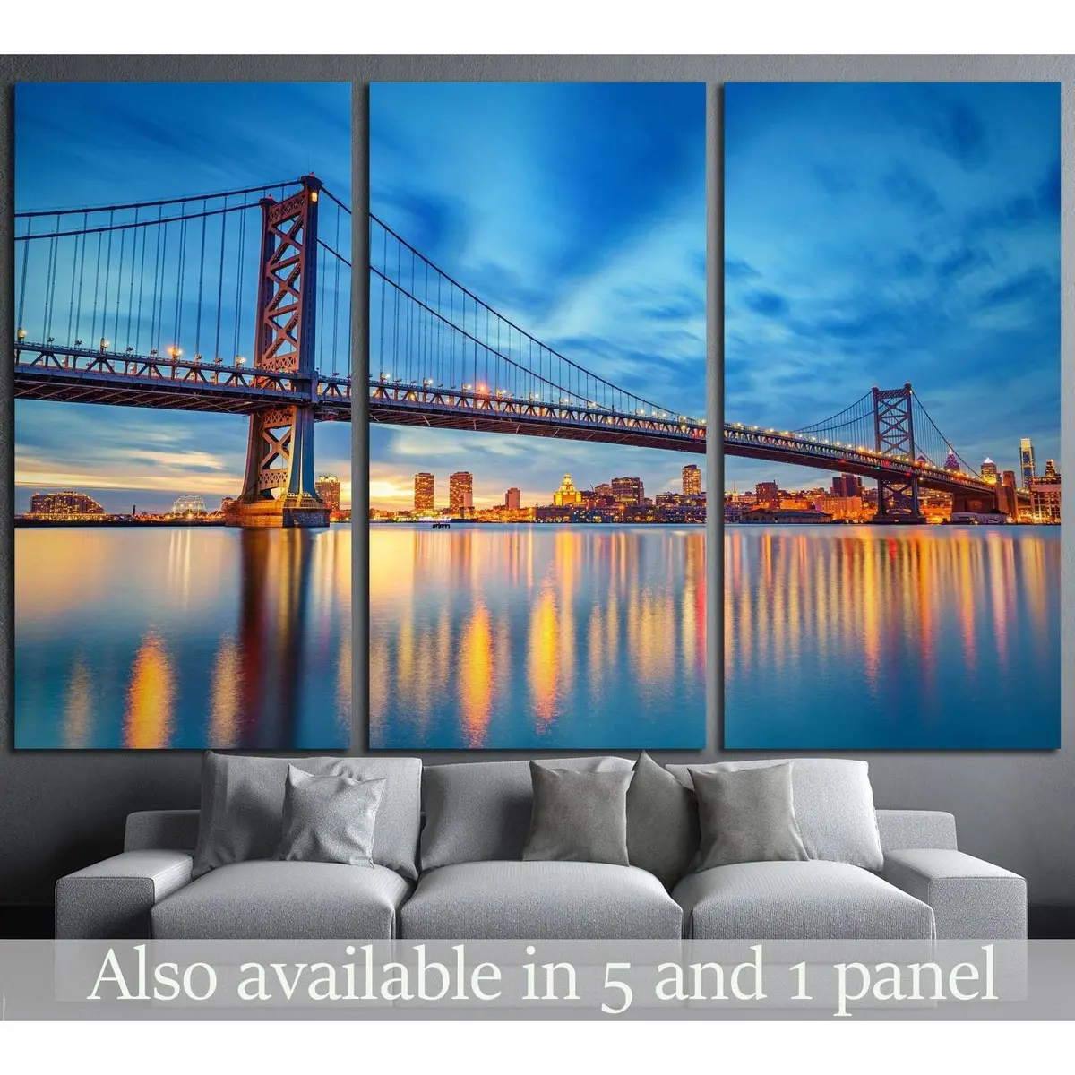 Ben Franklin Bridge, Philadelphia №992 Ready To Hang Canvas Print 5