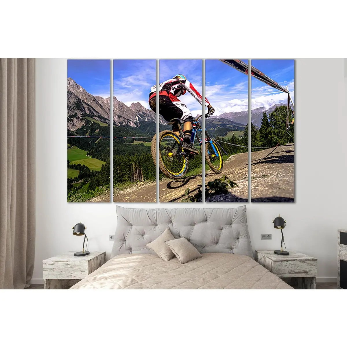 Mountain Bicycle Canvas Art Print №SL934 – Pre-Stretched Ready-to-Hang Wall Decor - Image 3