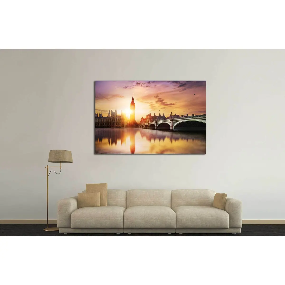 Ready-to-Hang Canvas Wall Art Featuring Big Ben and Westminster Bridge - Image 3