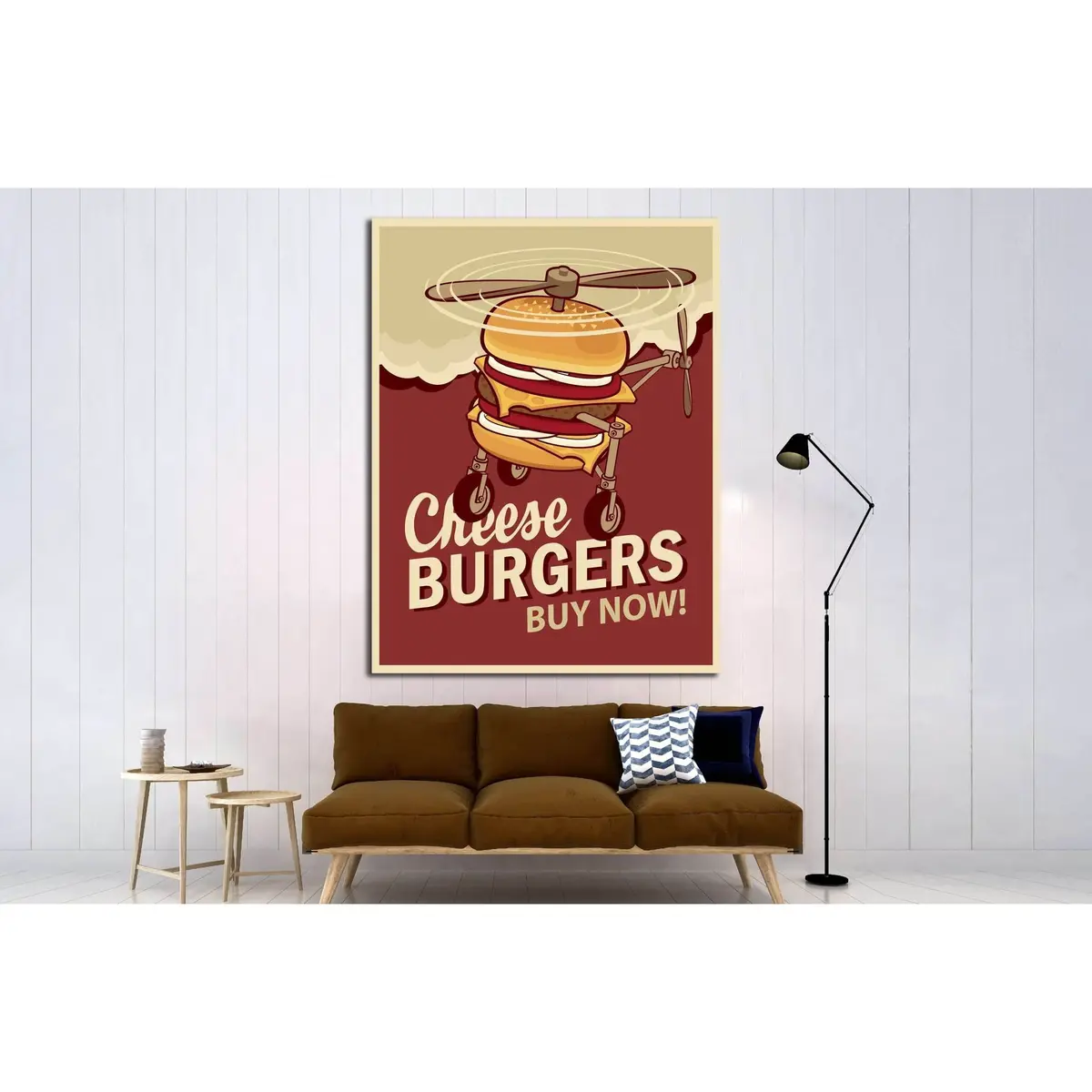 Big Burger On Wheels №4522 Ready To Hang Canvas Print 1