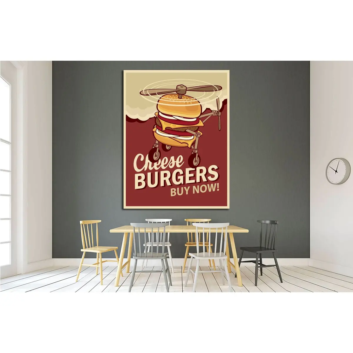 Big Burger On Wheels №4522 Ready To Hang Canvas Print 2