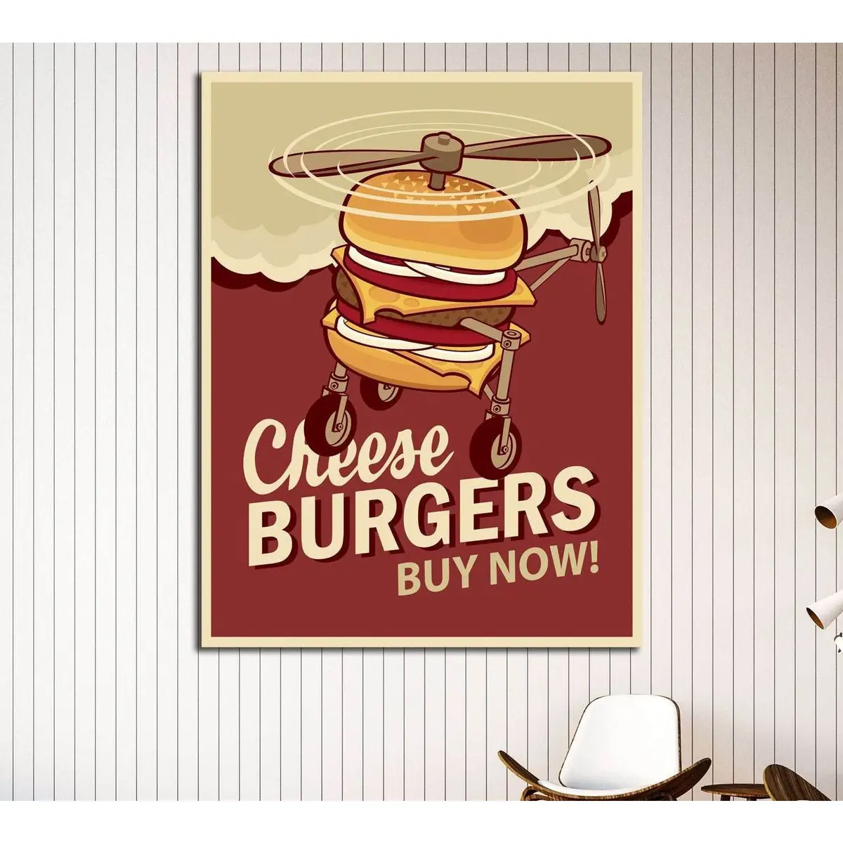 Big Burger On Wheels №4522 Ready To Hang Canvas Print 3