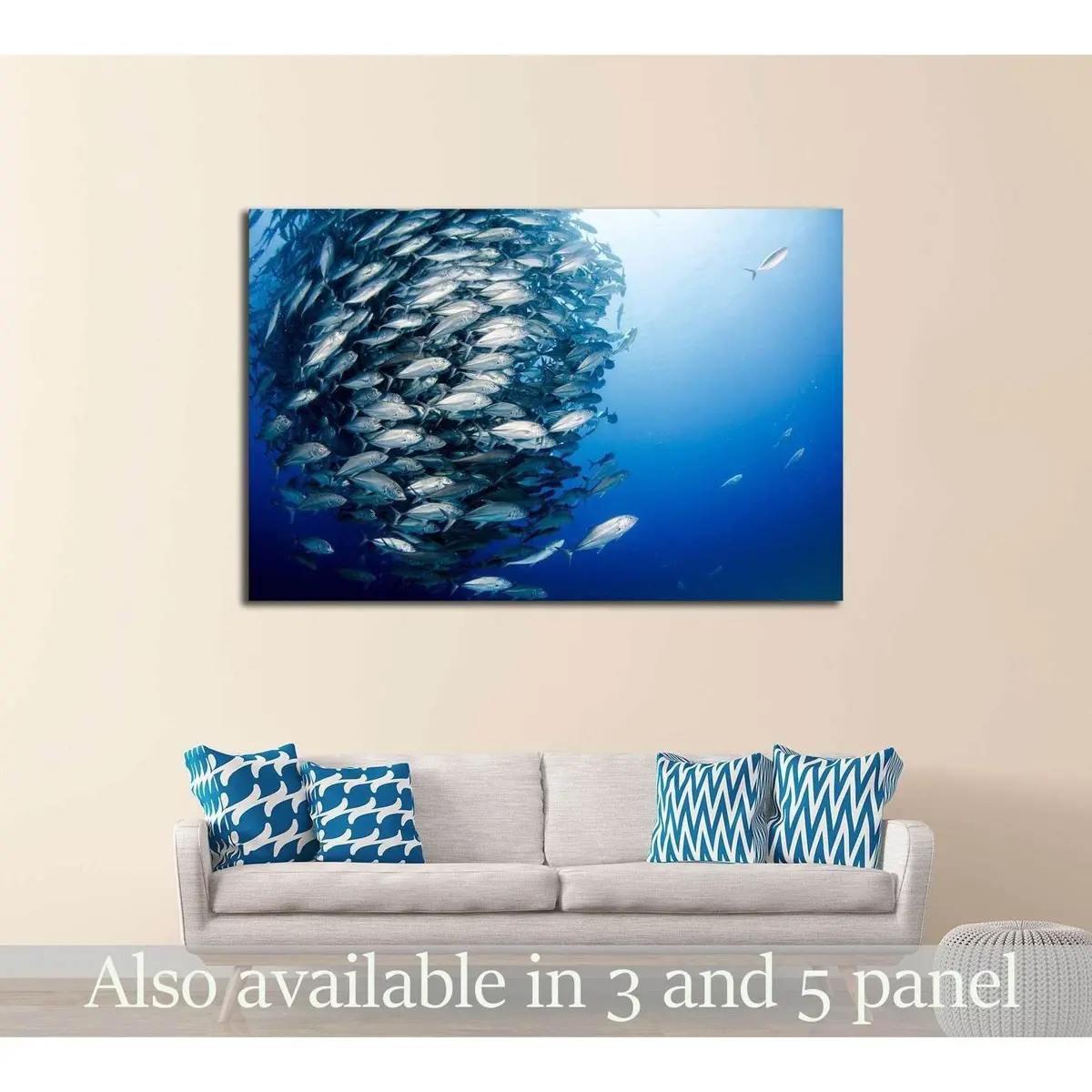 Big Eye Trevally Jack, Cabo Pulmo National Park, The World's Aquarium. Baja California Sur,Mexico №2367 Ready To Hang Canvas Print 1