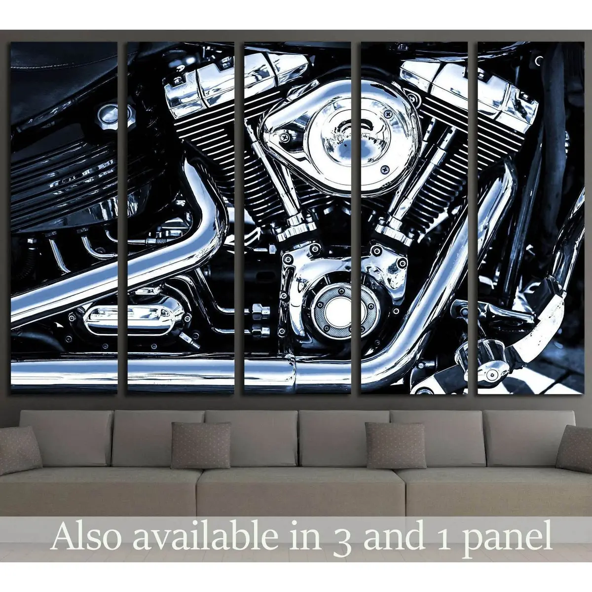 Vintage Motorcycle Engine Canvas Wall Art – Ready-to-Hang Print #527
