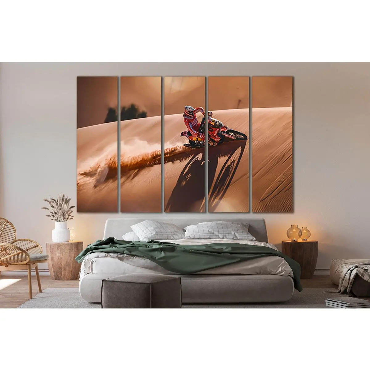 Motorcycle Rider on Desert Dune – SL737 Premium Ready-to-Hang Canvas Art - Image 3