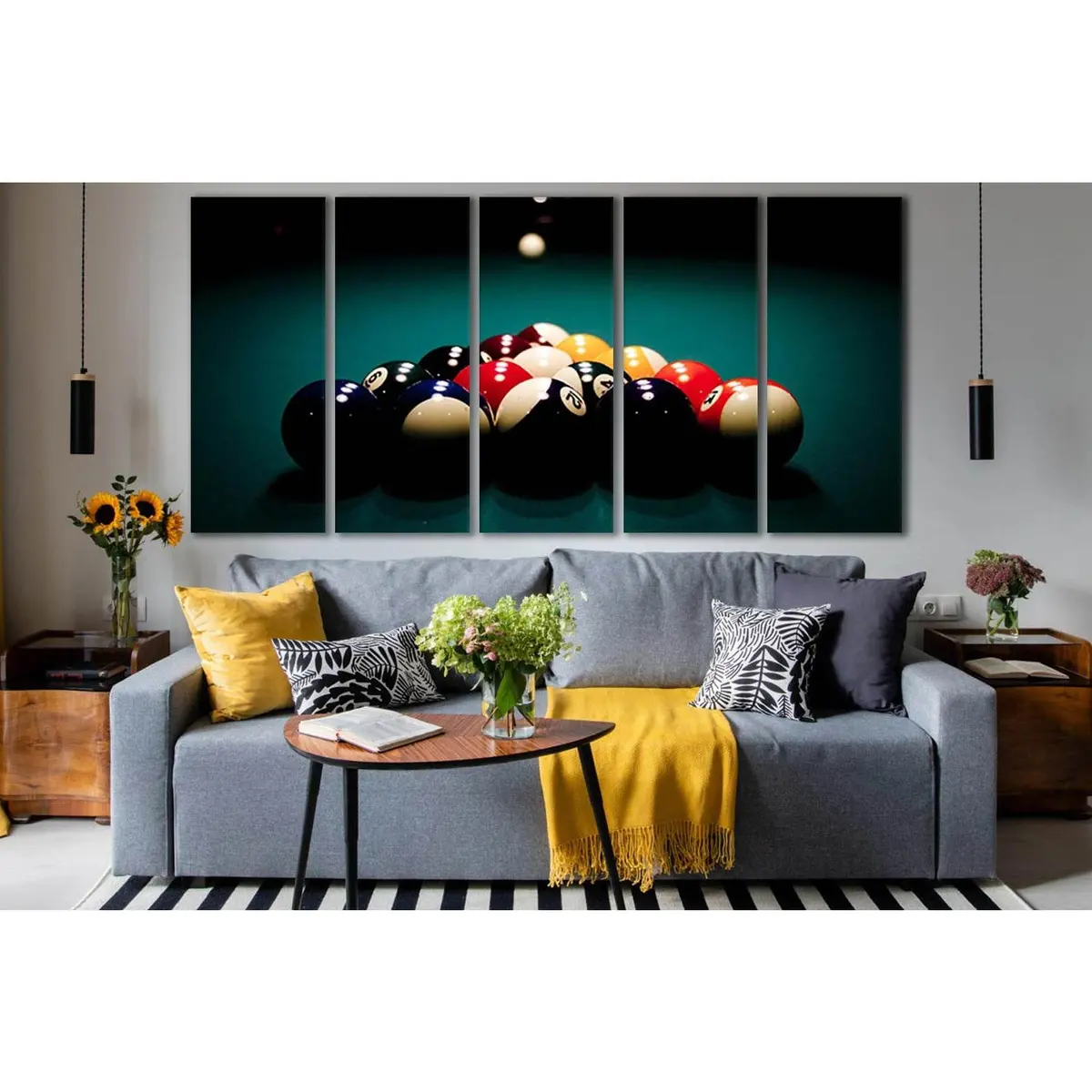 Billiard Balls Start Game SL949 Canvas Wall Art Print - Image 3