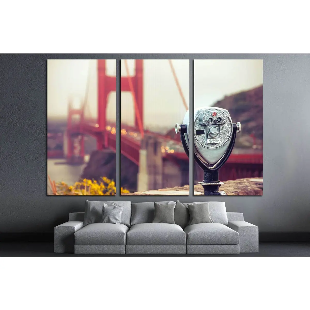 Binocular - Golden Gate. Cross Processing №1938 Ready To Hang Canvas Print 2