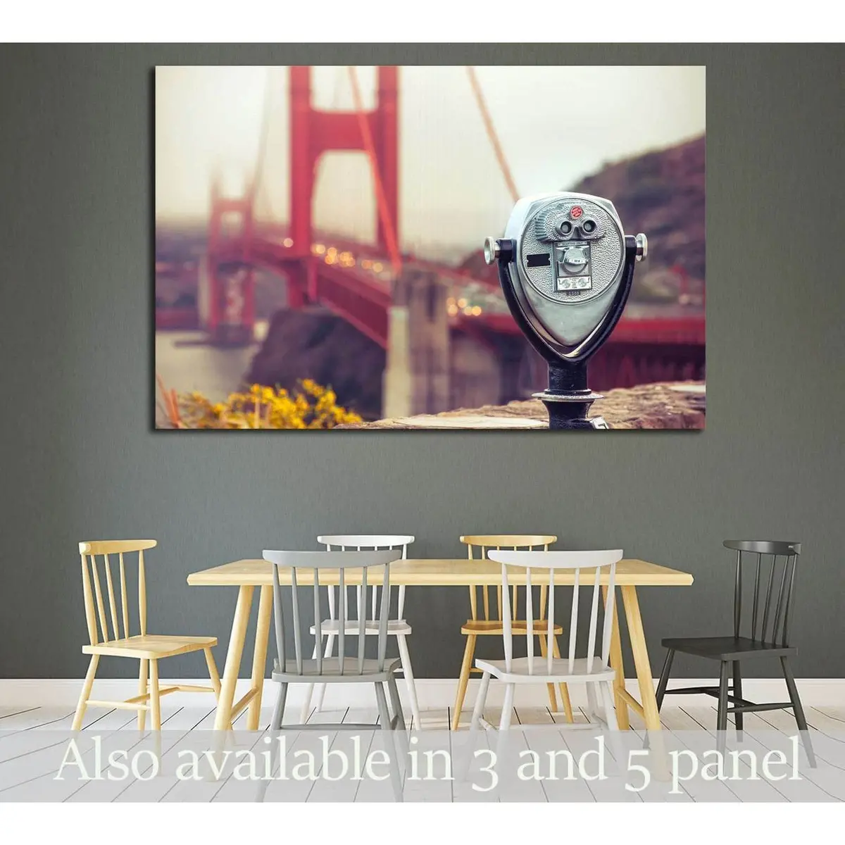 Binocular - Golden Gate. Cross Processing №1938 Ready To Hang Canvas Print 1