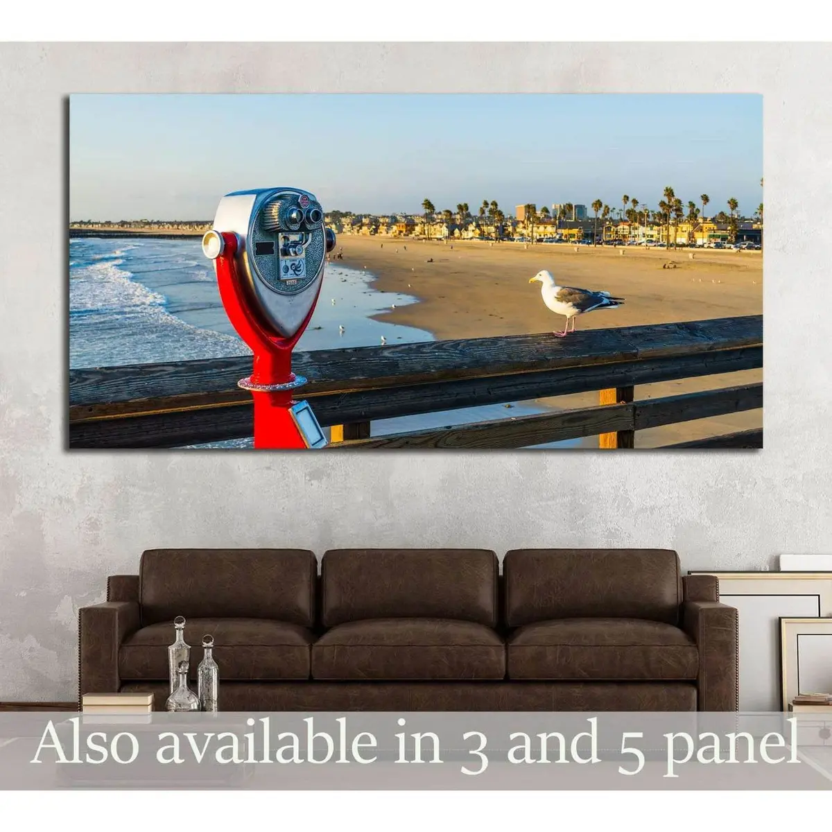 Binoculars In Newport Beach Pier, California №1660 Ready To Hang Canvas Print 1