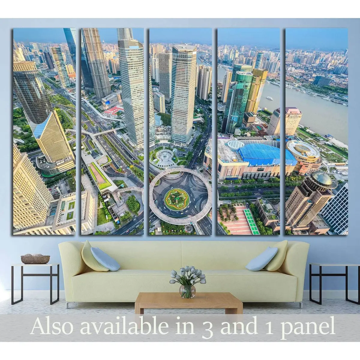 Aerial Perspective of Shanghai, China #1171 – Stretched Canvas Wall Art