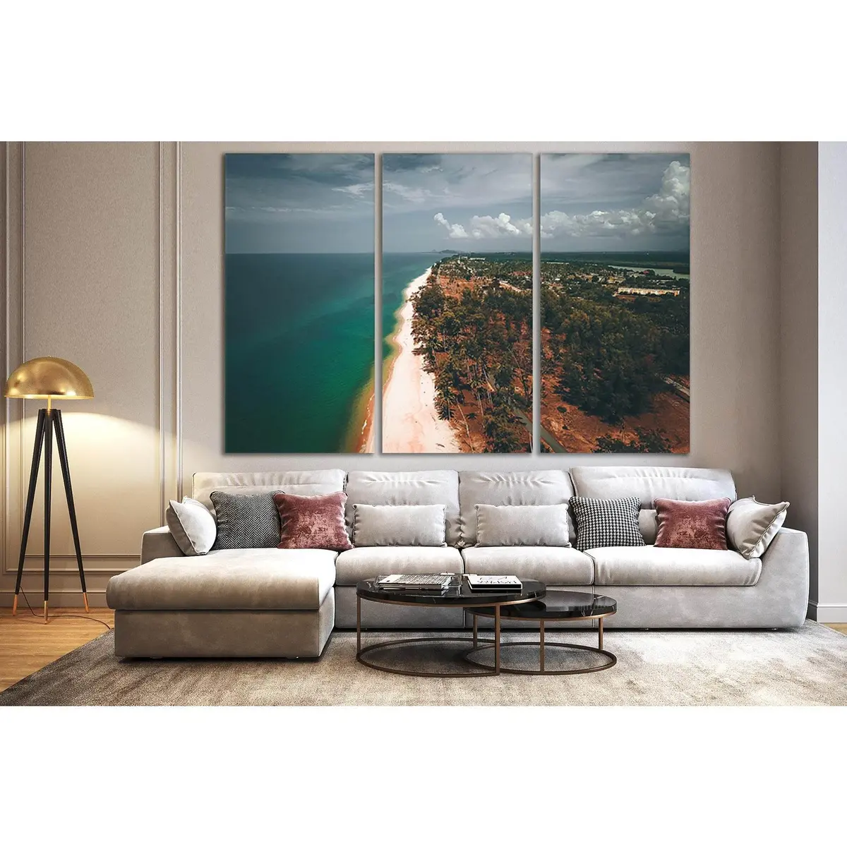 Birds Eye View Of The Beach №Sl152 Ready To Hang Canvas Print 5