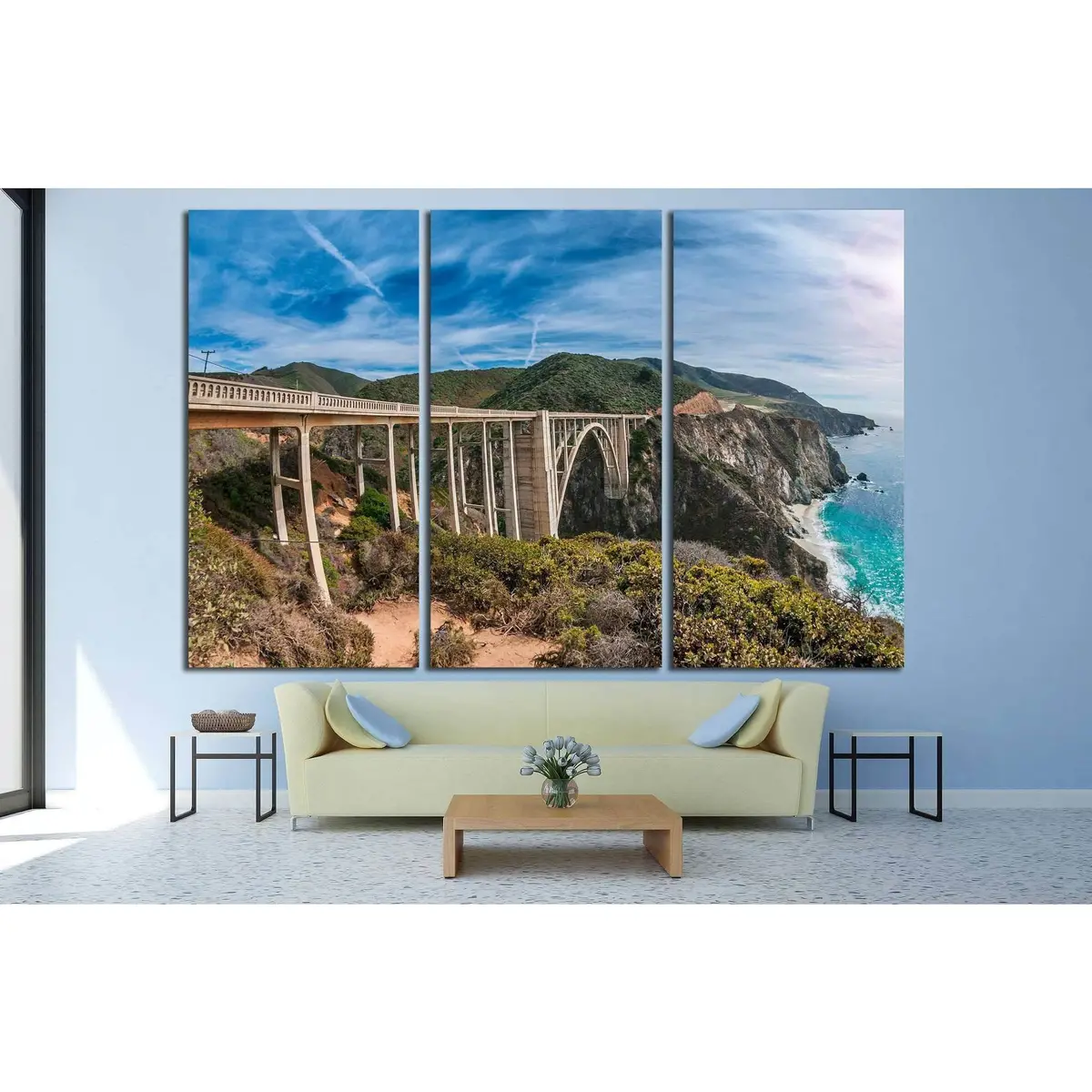 Bixby Bridge On Pacific Coast Highway, California №1978 Ready To Hang Canvas Print 5