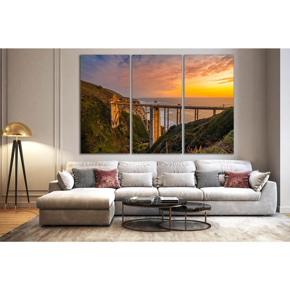 Bixby Creek Bridge At Sunset №Sl214 Ready To Hang Canvas Print 5
