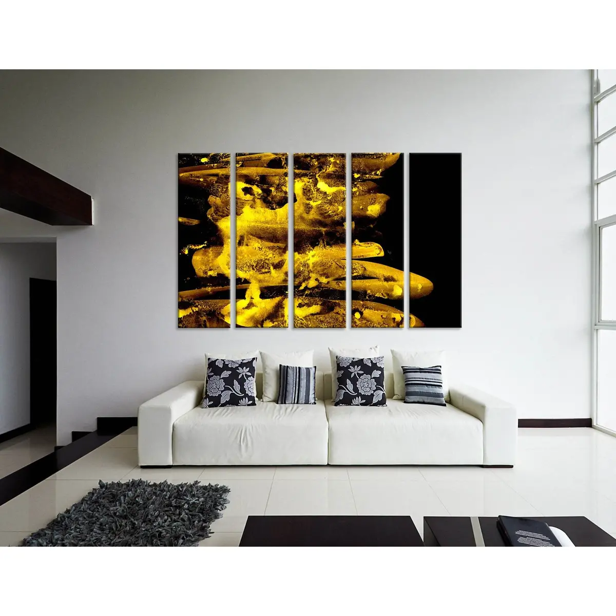 Black and Gold Abstract Canvas Art Print №04280 – Pre-Stretched, Ready-to-Hang Wall Decor