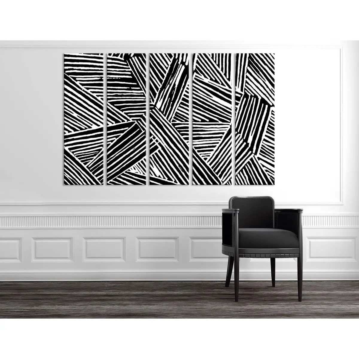 Monochrome Abstract Canvas Art Print #04274 – Pre-Stretched & Ready to Hang