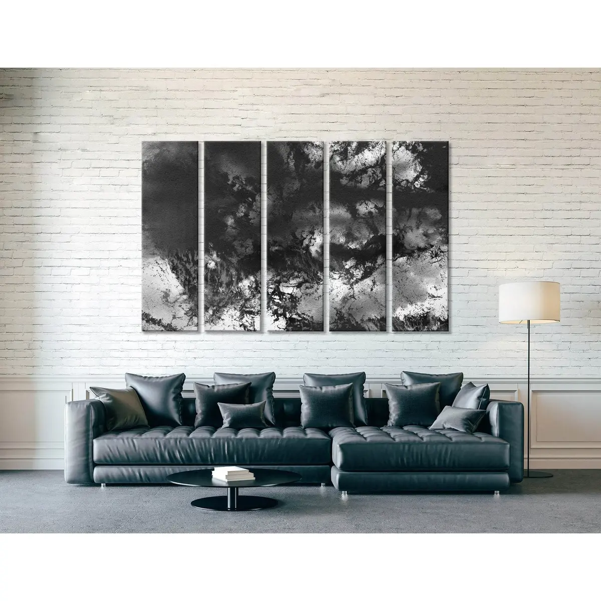 Minimalist Black and White Abstract Canvas Art Print #04371 - Image 3