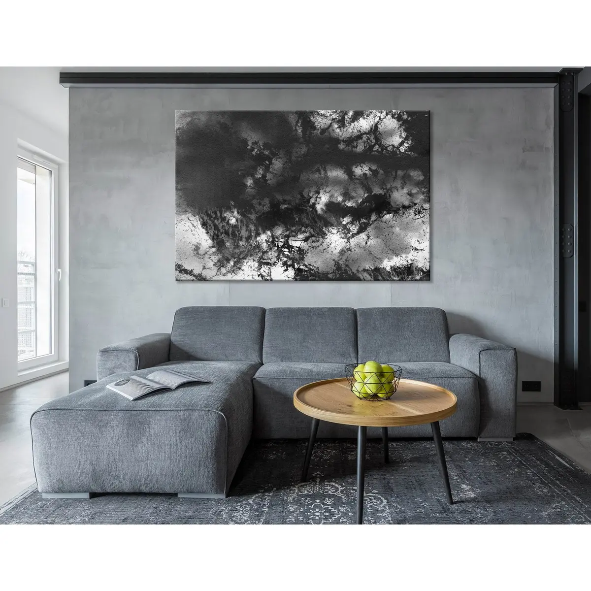 Black And White Abstract №04371 Ready To Hang Canvas Print 3
