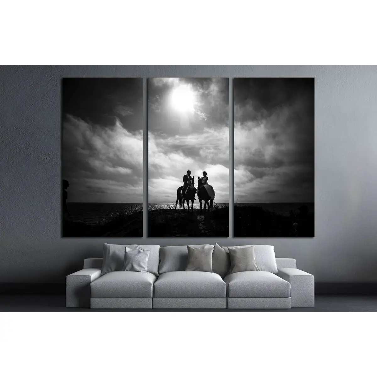 Black And White Horse Canvas Print №5016 5