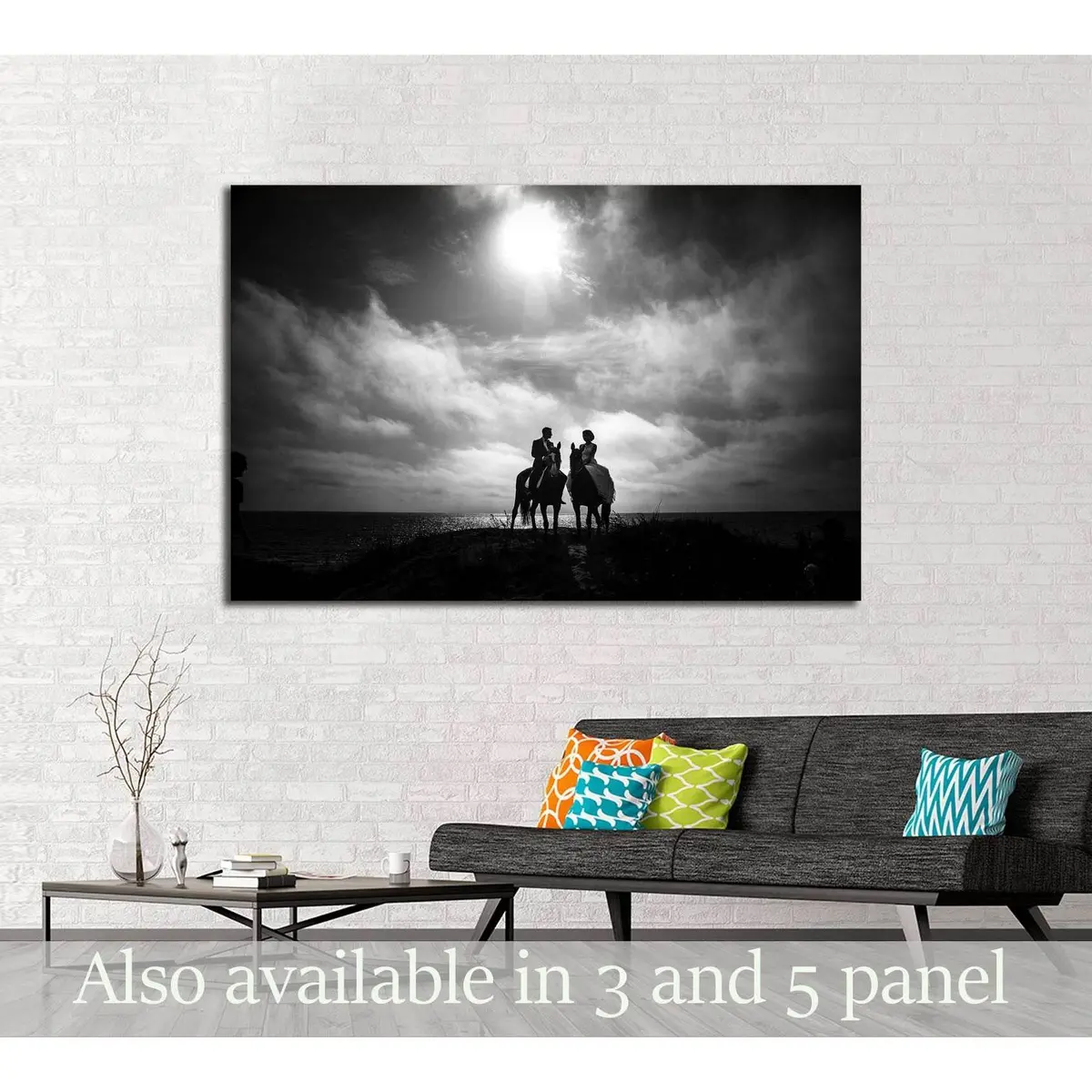 Black And White Horse Canvas Print №5016 1