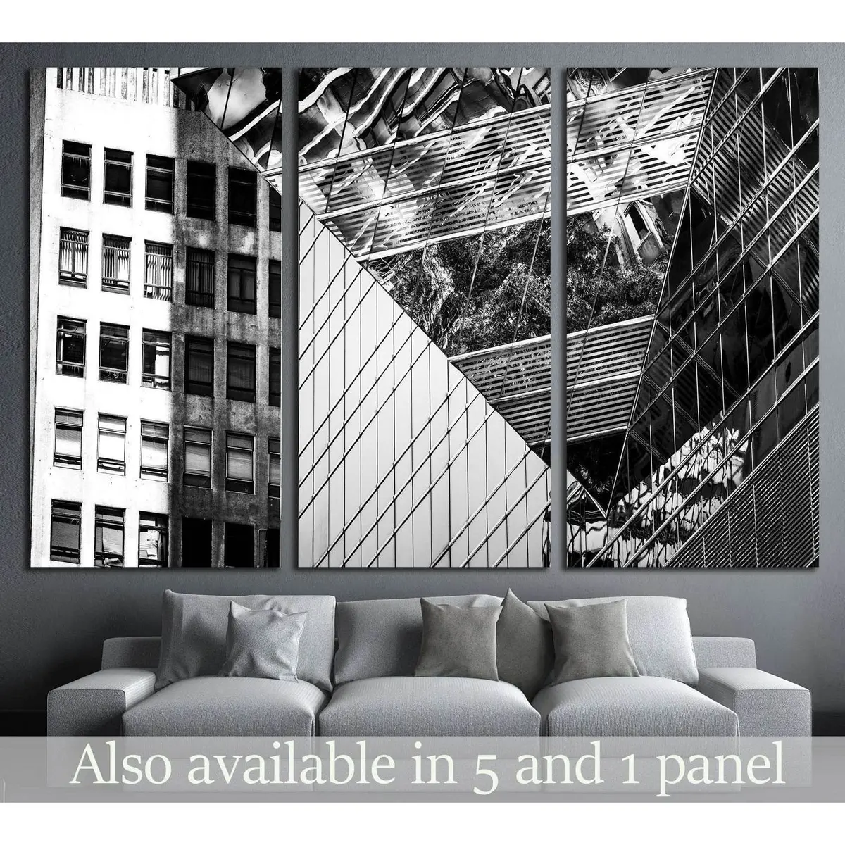 Black And White Images Of Commercial Buildings №1581 Ready To Hang Canvas Print 5