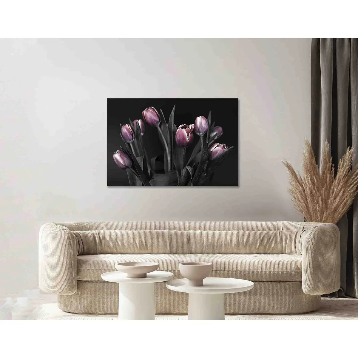 Black And White Tulips №D2846 Ready To Hang Canvas Print 3