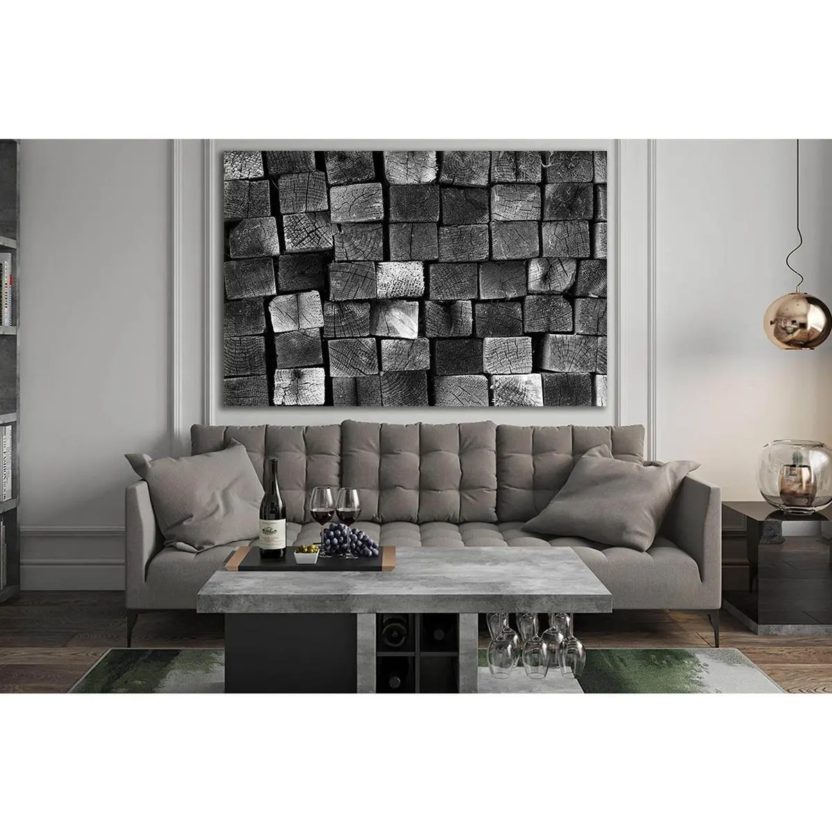 Black And White Wood Texture №Sl877 Ready To Hang Canvas Print 1