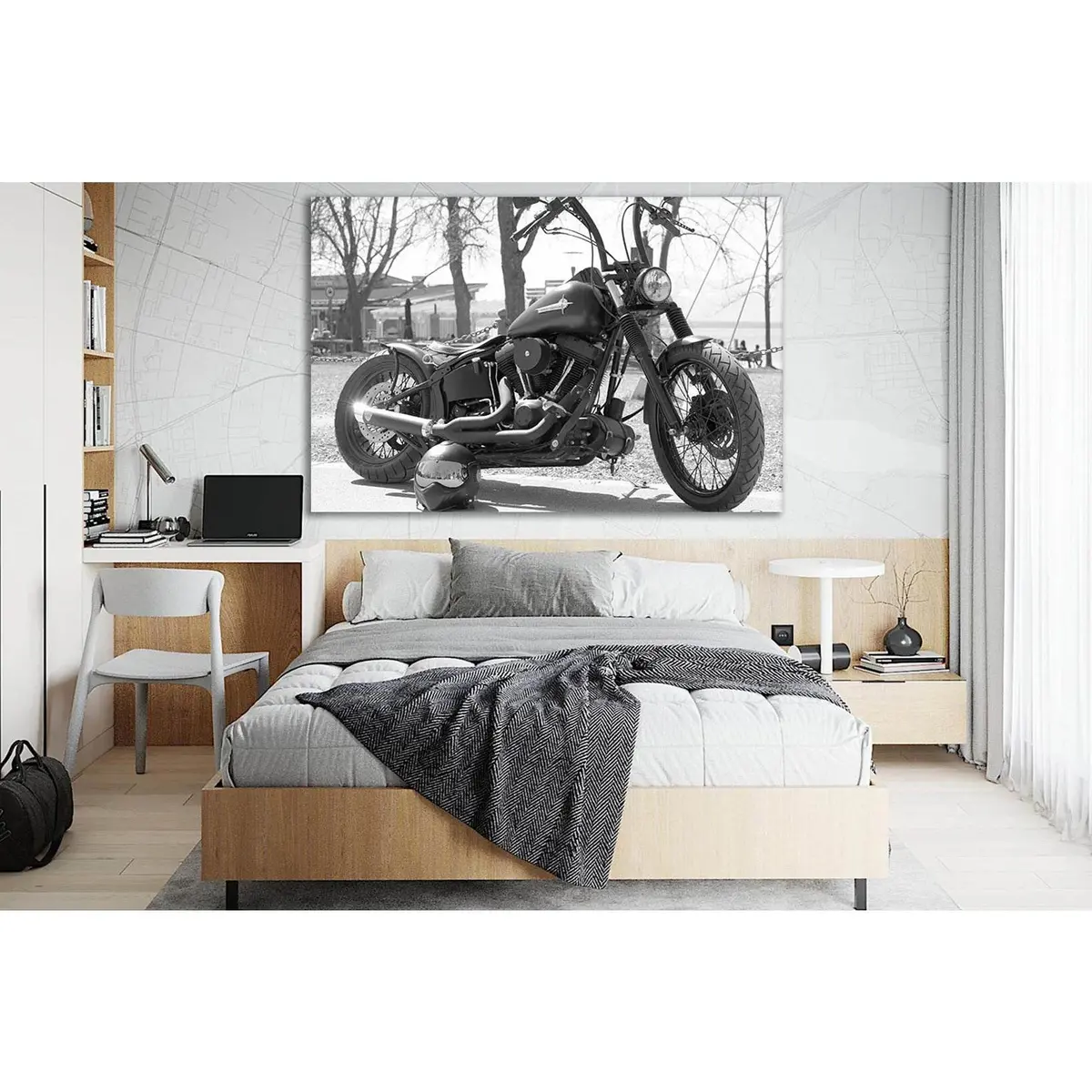 Black Harley №Sl854 Ready To Hang Canvas Print 1