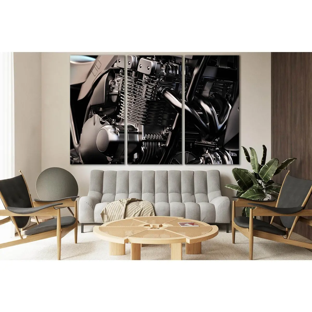 Black Motorcycle Engine №Sl1426 Ready To Hang Canvas Print 5