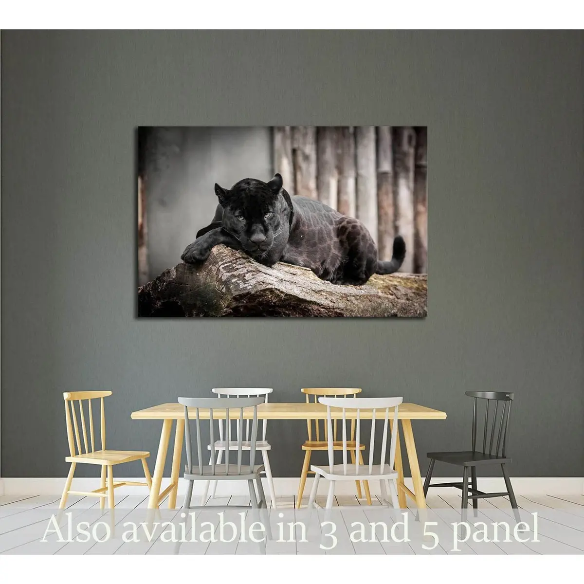Black Panthera №2359 Ready To Hang Canvas Print 1