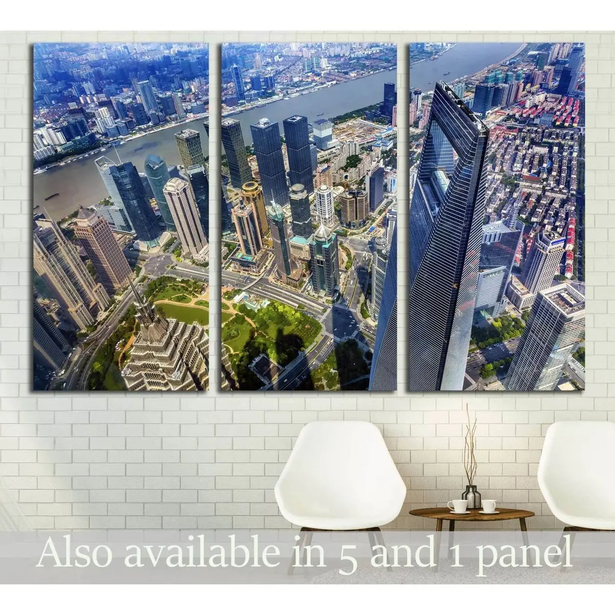 Black Shanghai World Financial Center, China №1553 Ready To Hang Canvas Print 5