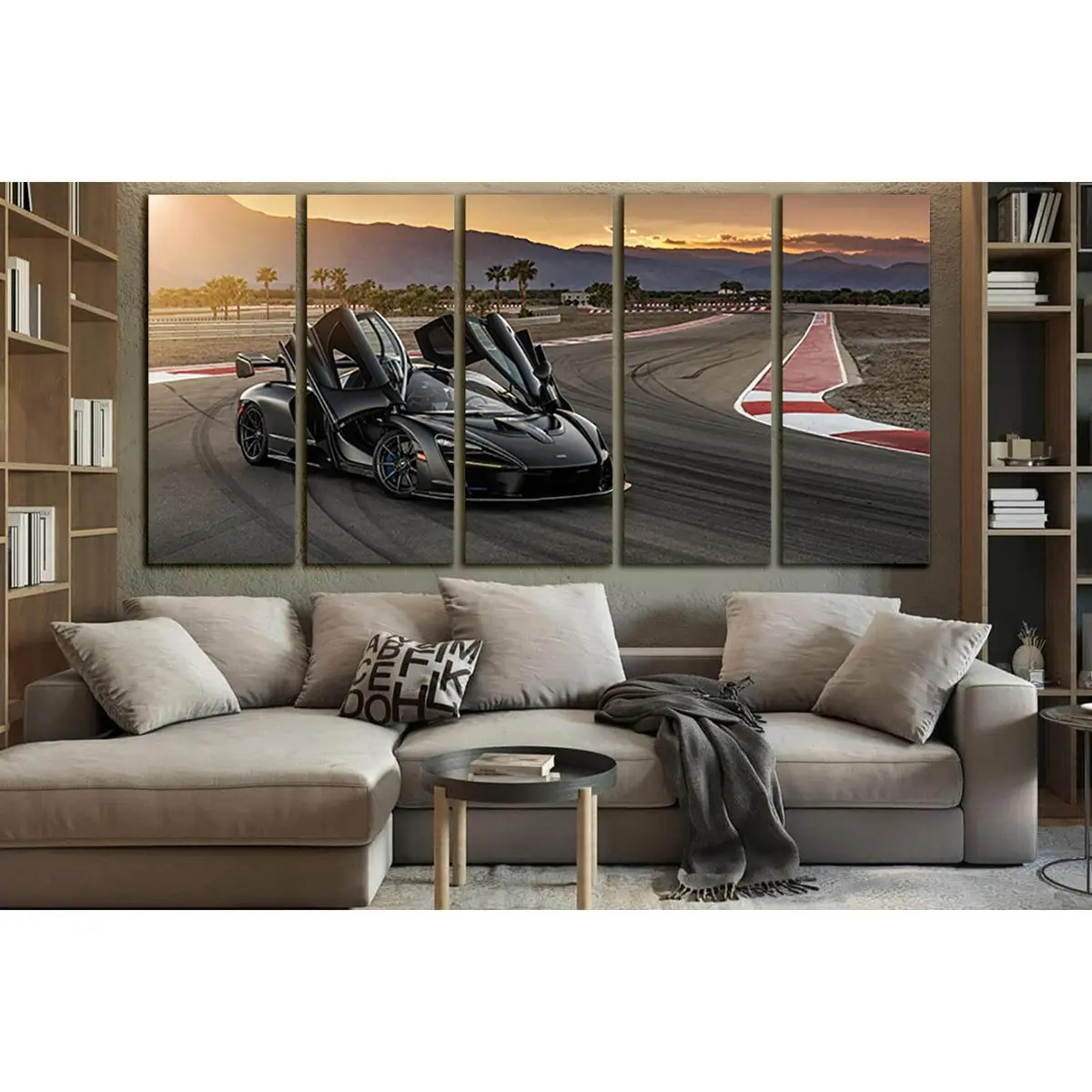 Racing Black Sports Car Canvas Wall Art – Ready-to-Hang Print SL1449