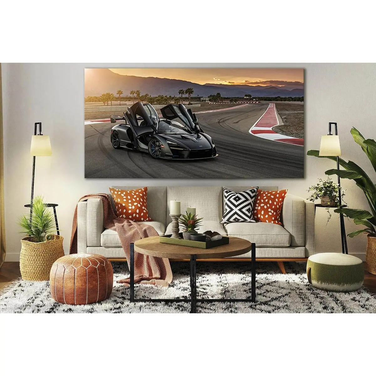 Black Sports Car On The Race Track №Sl1449 Ready To Hang Canvas Print 2