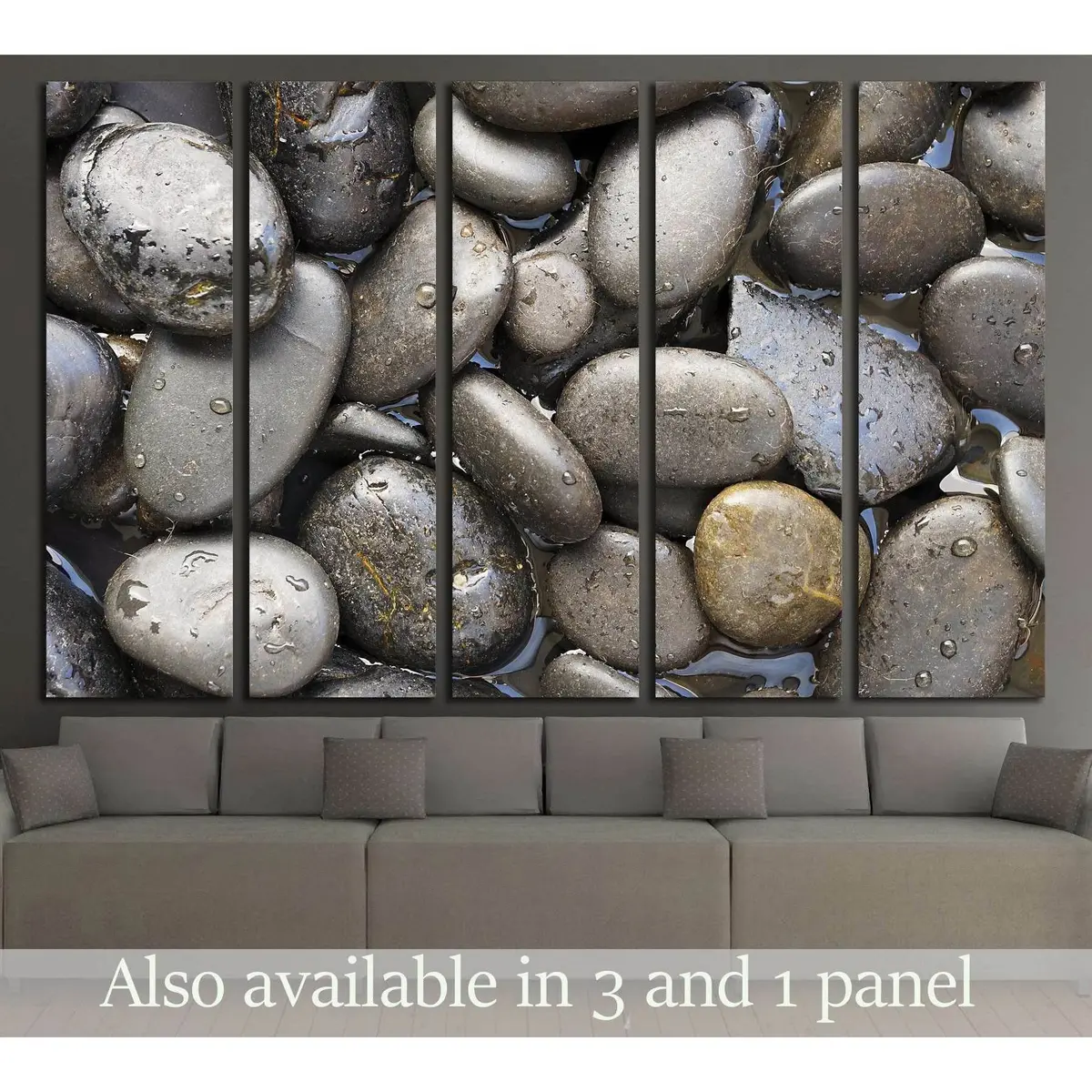 Premium Black Stone Texture Canvas Art Print №3063 – Ready-to-Hang Wall Decor