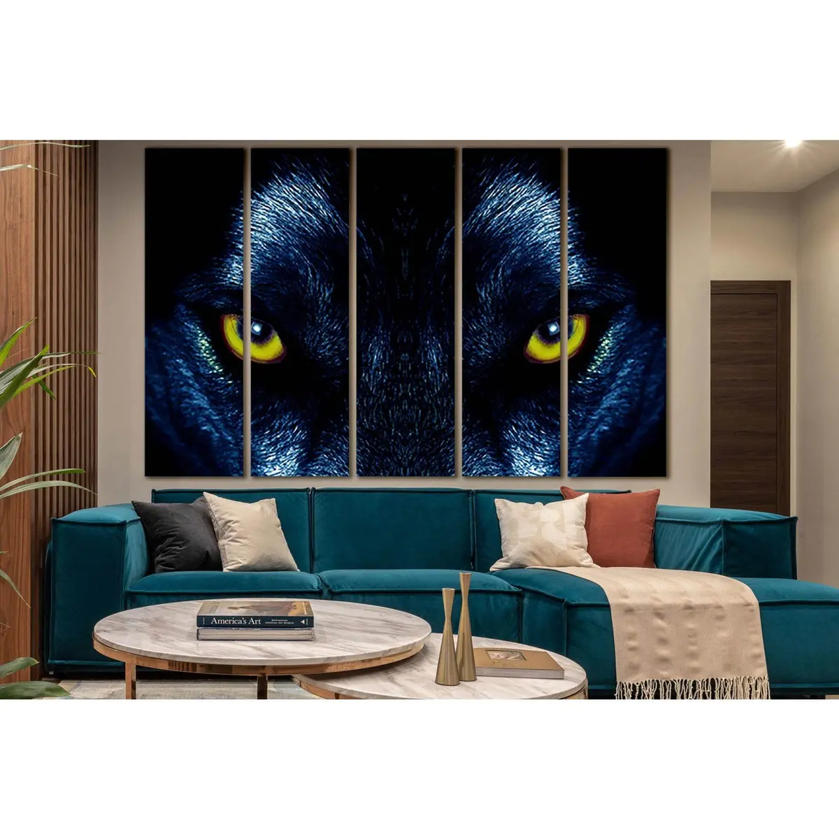 Black Wolf Gaze SL1536 Premium Ready-to-Hang Canvas Art Print - Image 3
