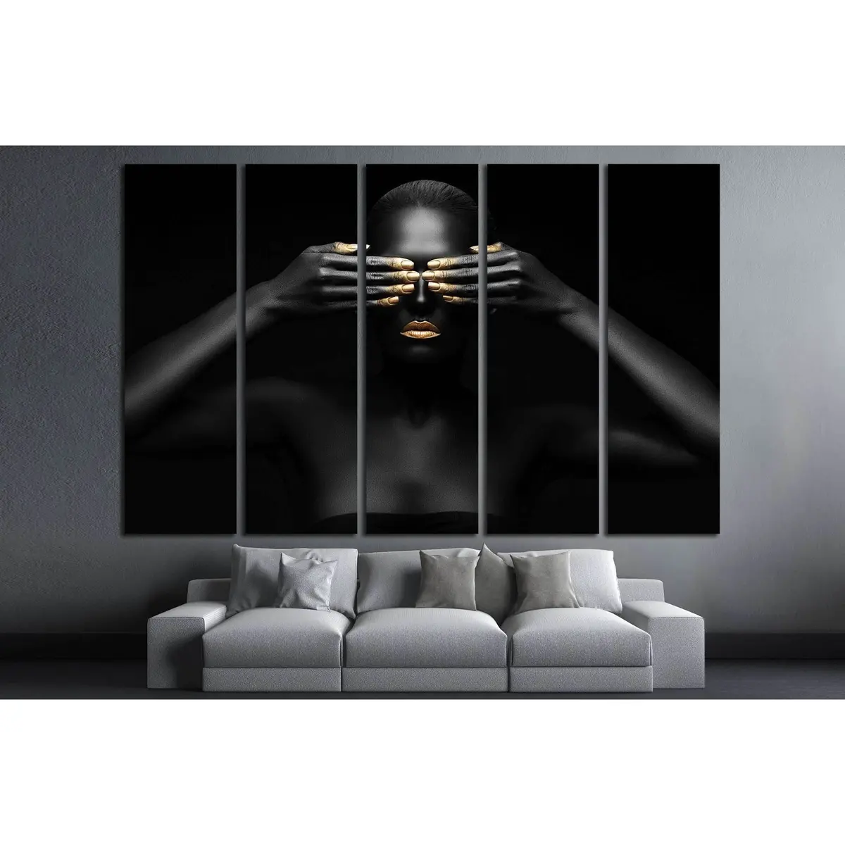 Serene Black Woman Meditating Canvas Art Print #2469 - Image 3