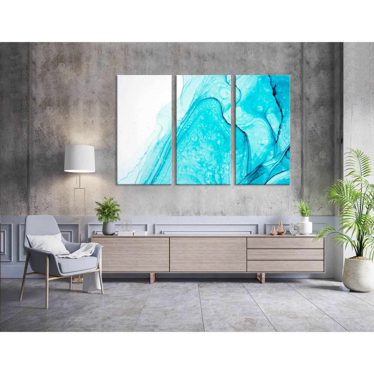Blue Abstract №04288 Ready To Hang Canvas Print 5