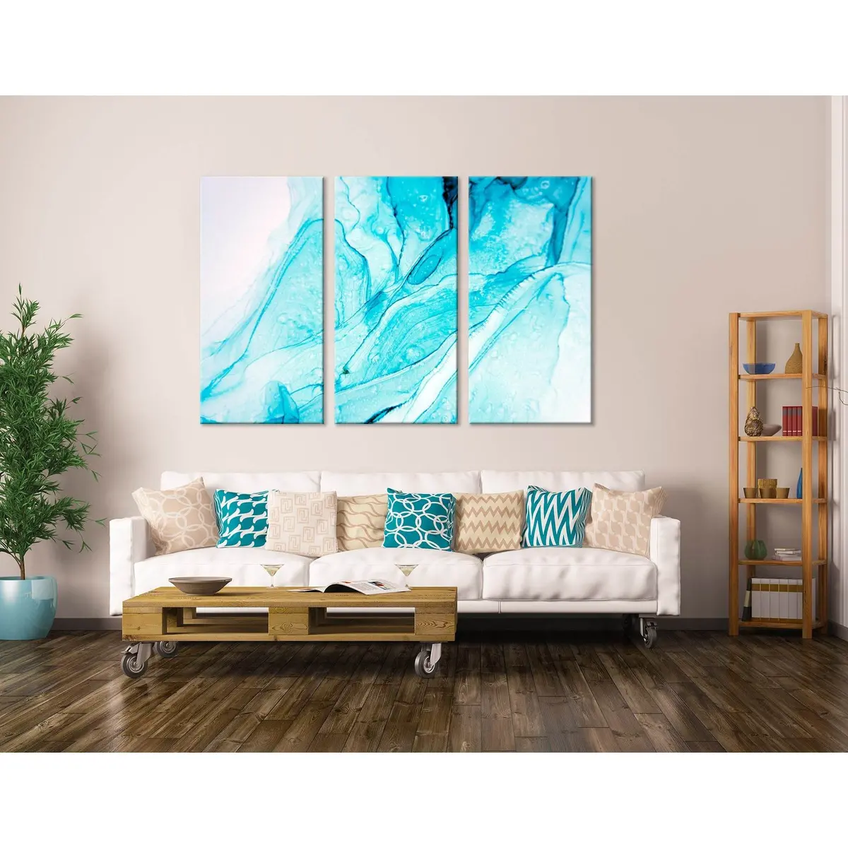 Blue Abstract №04289 Ready To Hang Canvas Print 5