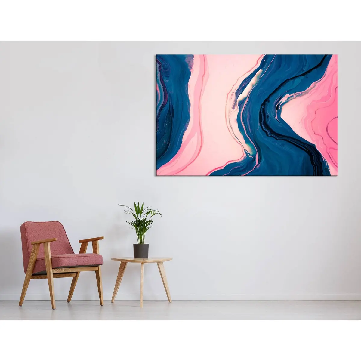 Blue And Pink Abstract №04348 Ready To Hang Canvas Print 3
