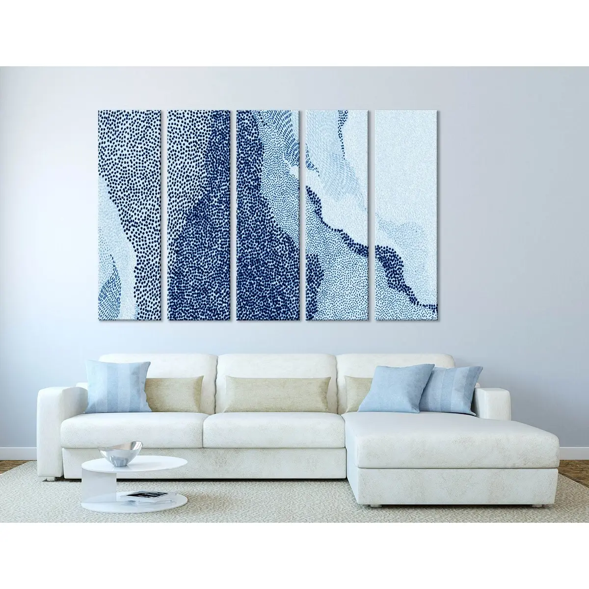 Abstract Blue Dots Canvas Art Print №04319 – Premium Ready-to-Hang Wall Decor