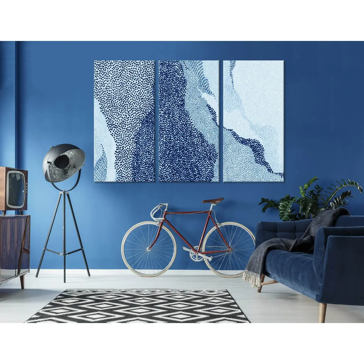 Blue Dots Abstract №04319 Ready To Hang Canvas Print 5